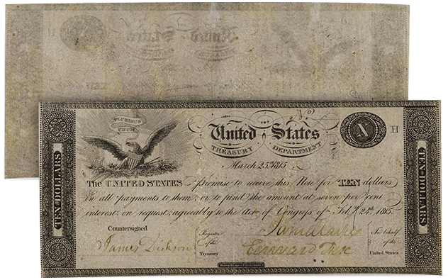 1815 $10 Treasury Note